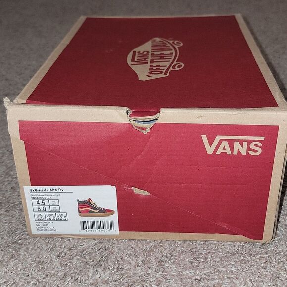 New Vans Sk8 Hi 46 All Weather MTE DX Poinsettia Red Green Gumsole Shoes Size 6 - Picture 15 of 15